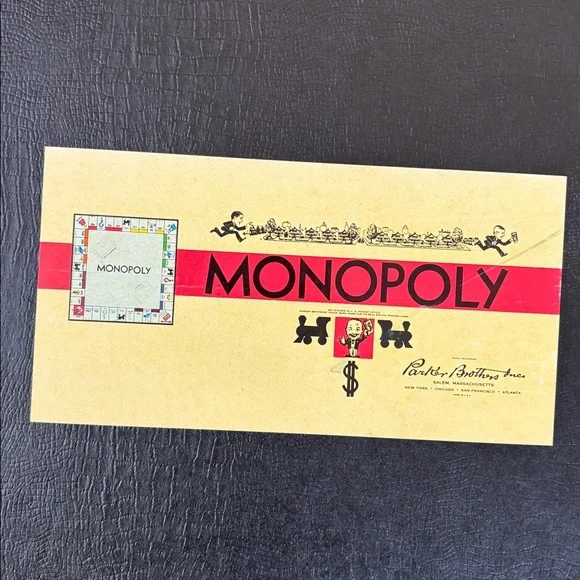 Vintage Monopoly Board Game 1935, 1945 Ephemera Collectible Paper Art Crafts